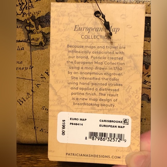 NWT-Patricia Nash-SET-European Map-Carisbrooke Satchel & Cassis ID Case-$248 - Picture 10 of 16